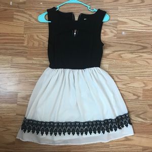 Rewind Black and White Semi-Formal Dress